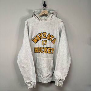 Vintage Distressed Reverse Weave Style Hoodie